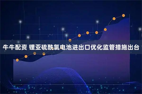 牛牛配资 锂亚硫酰氯电池进出口优化监管措施出台