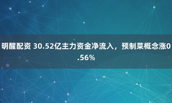 明醒配资 30.52亿主力资金净流入，预制菜概念涨0.56%